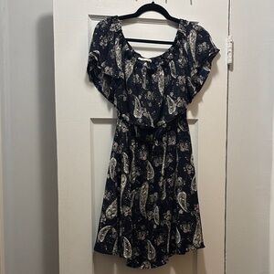 Lush Black and White Paisley Mini Dress